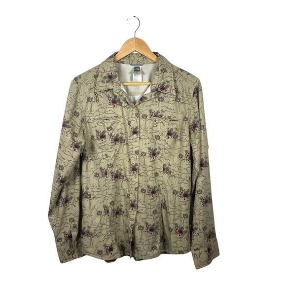 The North Face Women’s Sniktau Sun Shirt in Tan Botanical Pattern Size L - Picture 1 of 10